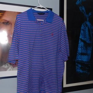 Ralph Lauren Men's Striped Polo BLUE with RED stri